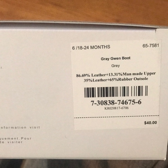 NWT Robeez Gwen Grey Boots US 6 - Picture 7 of 7